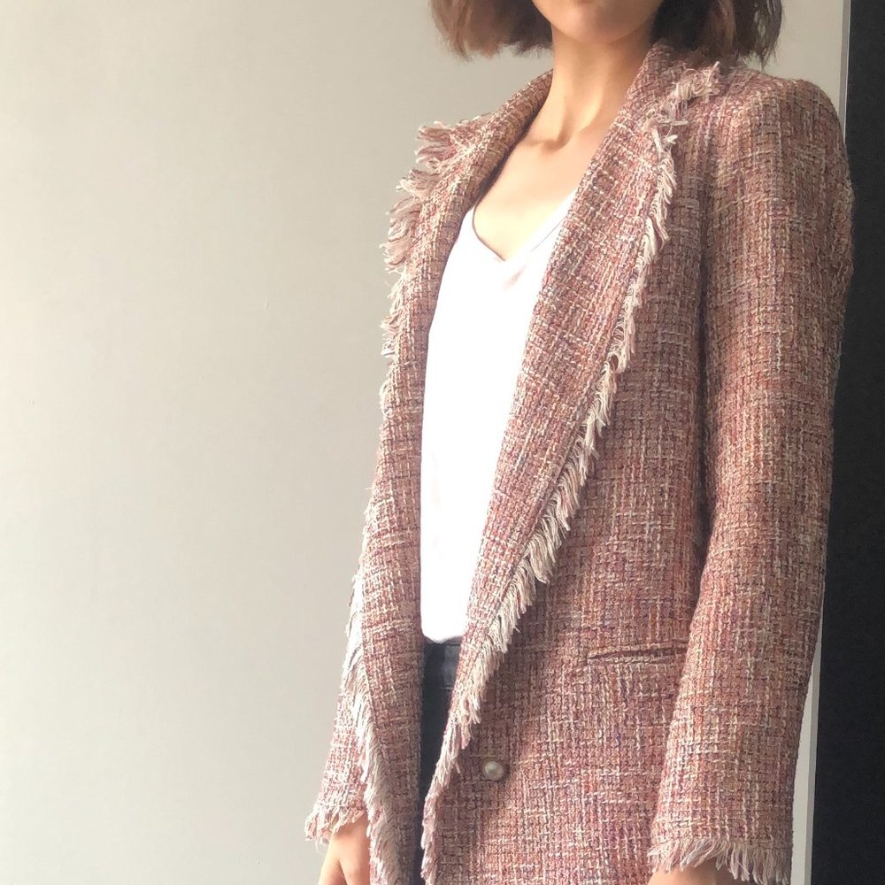 Pink tweed jacket